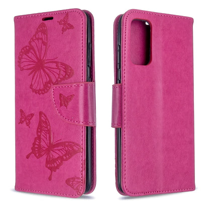 Embossing Two Butterflies Pattern Horizontal Flip PU Leather Case with Holder & Card Slot & Wallet & Lanyard, For Galaxy S20, For Galaxy S20+, For Galaxy A51, For Galaxy A71, For Galaxy S20 Ultra