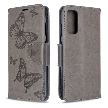 Embossing Two Butterflies Pattern Horizontal Flip PU Leather Case with Holder & Card Slot & Wallet & Lanyard, For Galaxy S20, For Galaxy S20+, For Galaxy A51, For Galaxy A71, For Galaxy S20 Ultra
