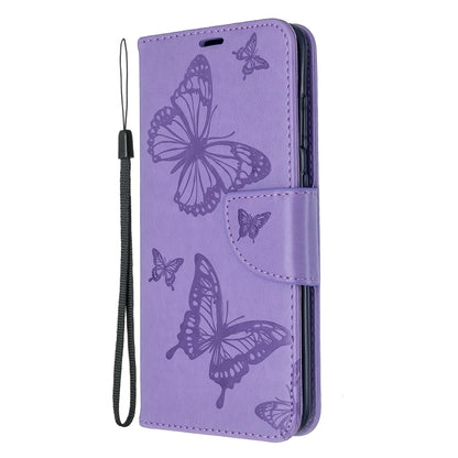 Embossing Two Butterflies Pattern Horizontal Flip PU Leather Case with Holder & Card Slot & Wallet & Lanyard, For Galaxy S20, For Galaxy S20+, For Galaxy A51, For Galaxy A71, For Galaxy S20 Ultra
