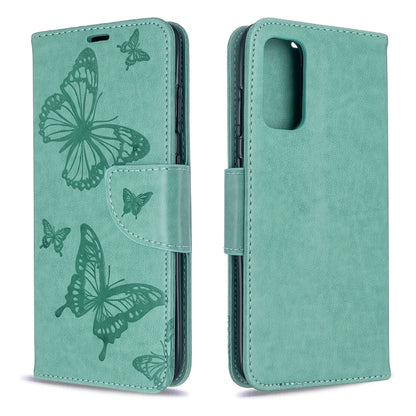 Embossing Two Butterflies Pattern Horizontal Flip PU Leather Case with Holder & Card Slot & Wallet & Lanyard, For Galaxy S20, For Galaxy S20+, For Galaxy A51, For Galaxy A71, For Galaxy S20 Ultra