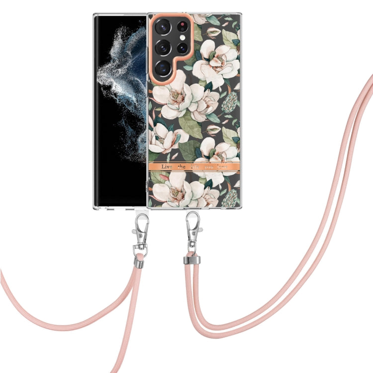 Flowers Series TPU Phone Case with Lanyard, For Samsung Galaxy S22 5G, For Samsung Galaxy S22+ 5G, For Samsung Galaxy S22 Ultra 5G, For Samsung Galaxy S21 5G, For Samsung Galaxy S21+ 5G, For Samsung Galaxy S21 Ultra 5G, For Samsung Galaxy S21 FE 5G    ...