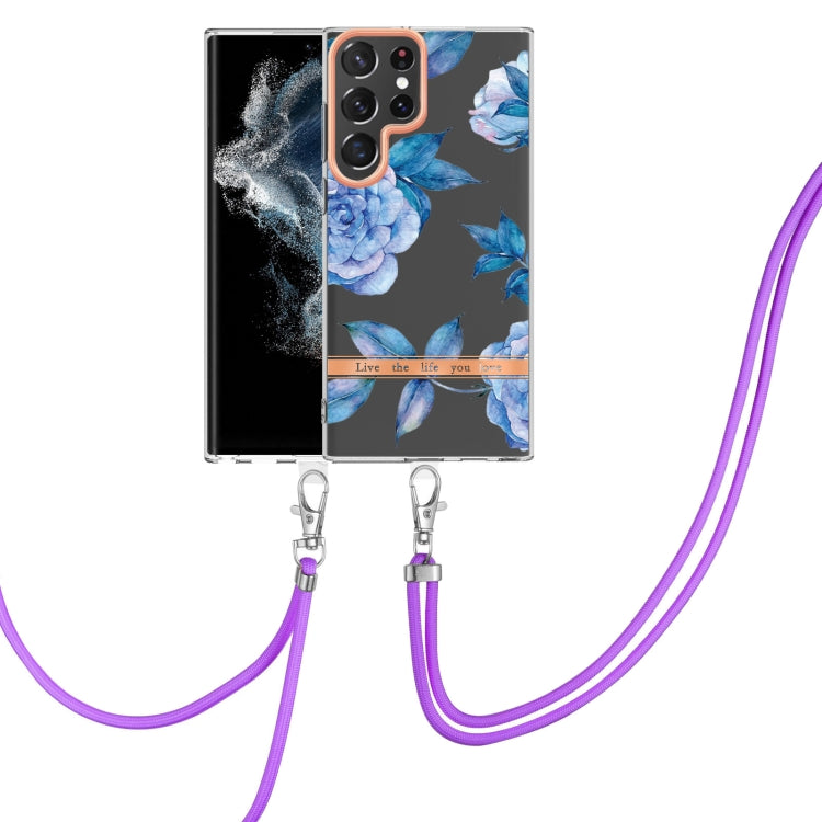 Flowers Series TPU Phone Case with Lanyard, For Samsung Galaxy S22 5G, For Samsung Galaxy S22+ 5G, For Samsung Galaxy S22 Ultra 5G, For Samsung Galaxy S21 5G, For Samsung Galaxy S21+ 5G, For Samsung Galaxy S21 Ultra 5G, For Samsung Galaxy S21 FE 5G    ...