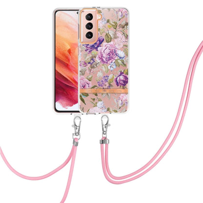 Flowers Series TPU Phone Case with Lanyard, For Samsung Galaxy S22 5G, For Samsung Galaxy S22+ 5G, For Samsung Galaxy S22 Ultra 5G, For Samsung Galaxy S21 5G, For Samsung Galaxy S21+ 5G, For Samsung Galaxy S21 Ultra 5G, For Samsung Galaxy S21 FE 5G    ...