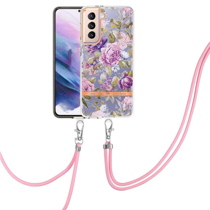 Flowers Series TPU Phone Case with Lanyard, For Samsung Galaxy S22 5G, For Samsung Galaxy S22+ 5G, For Samsung Galaxy S22 Ultra 5G, For Samsung Galaxy S21 5G, For Samsung Galaxy S21+ 5G, For Samsung Galaxy S21 Ultra 5G, For Samsung Galaxy S21 FE 5G    ...
