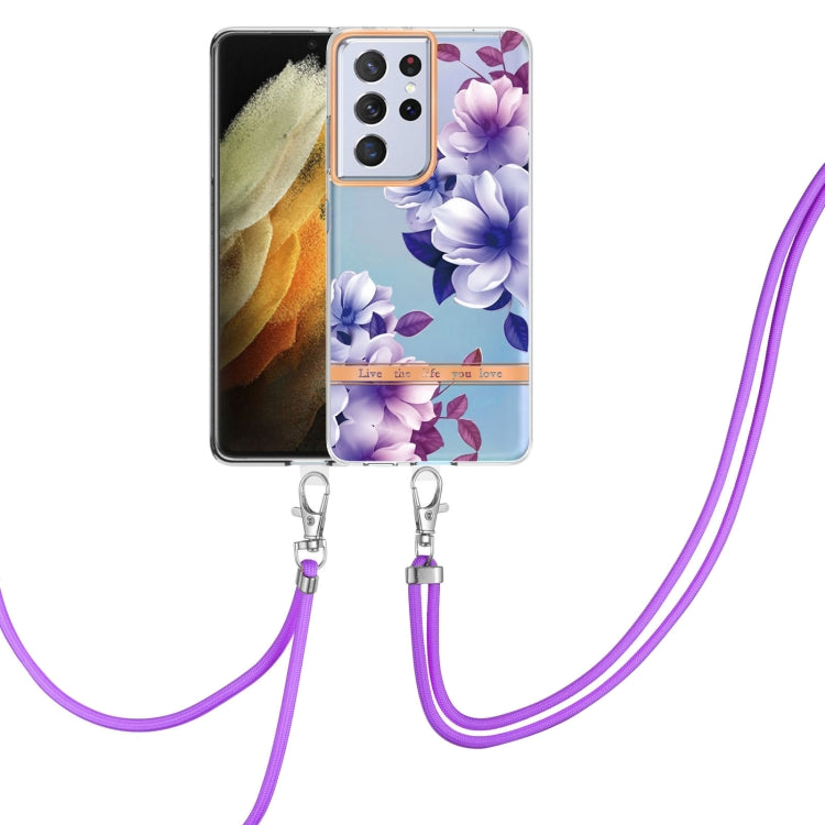 Flowers Series TPU Phone Case with Lanyard, For Samsung Galaxy S22 5G, For Samsung Galaxy S22+ 5G, For Samsung Galaxy S22 Ultra 5G, For Samsung Galaxy S21 5G, For Samsung Galaxy S21+ 5G, For Samsung Galaxy S21 Ultra 5G, For Samsung Galaxy S21 FE 5G    ...