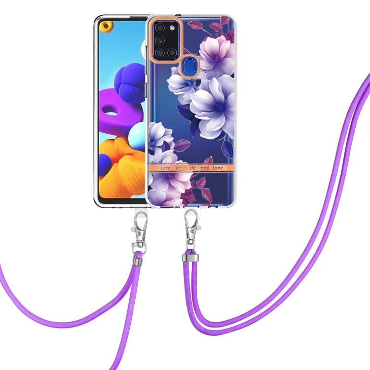 Flowers Series TPU Phone Case with Lanyard, For Samsung Galaxy S20+ 5G, For Samsung Galaxy S20 Ultra 5G, For Samsung Galaxy S20 FE 5G / 4G, For Samsung Galaxy A02s 166mm, For Samsung Galaxy A03s 166mm, For Samsung Galaxy A12, For Samsung Galaxy A13 5G ...