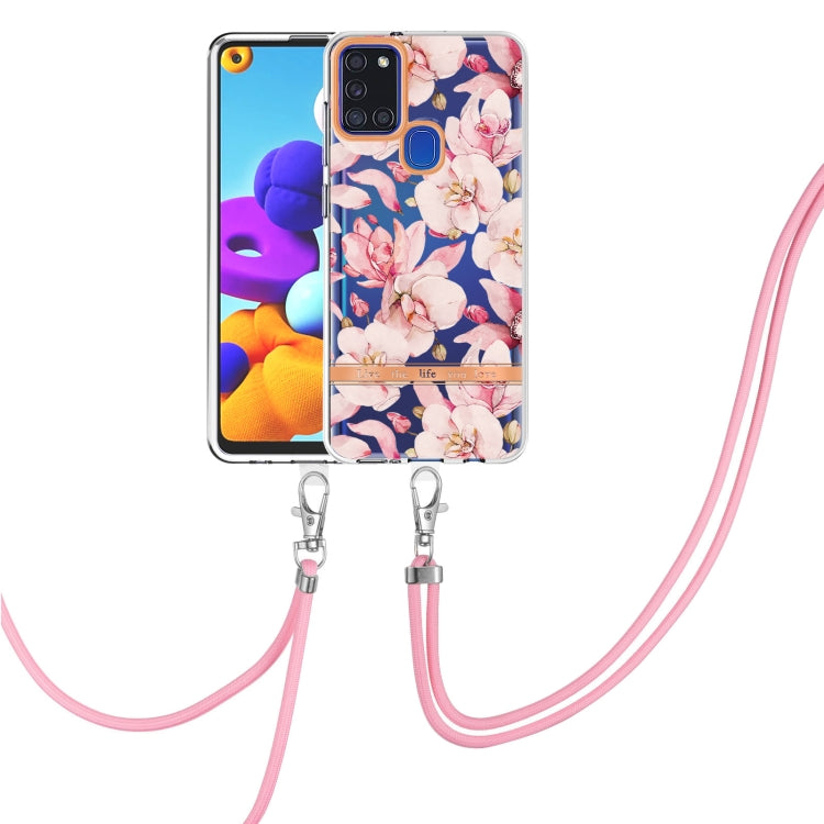 Flowers Series TPU Phone Case with Lanyard, For Samsung Galaxy S20+ 5G, For Samsung Galaxy S20 Ultra 5G, For Samsung Galaxy S20 FE 5G / 4G, For Samsung Galaxy A02s 166mm, For Samsung Galaxy A03s 166mm, For Samsung Galaxy A12, For Samsung Galaxy A13 5G ...