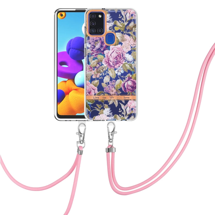Flowers Series TPU Phone Case with Lanyard, For Samsung Galaxy S20+ 5G, For Samsung Galaxy S20 Ultra 5G, For Samsung Galaxy S20 FE 5G / 4G, For Samsung Galaxy A02s 166mm, For Samsung Galaxy A03s 166mm, For Samsung Galaxy A12, For Samsung Galaxy A13 5G ...