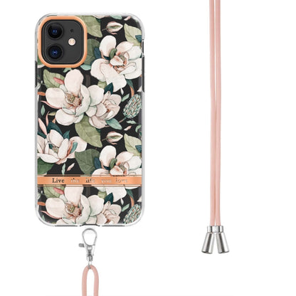 Flowers Series TPU Phone Case with Lanyard, For iPhone 11, For iPhone 11 Pro Max, For iPhone 12 Pro Max, For iPhone 12, For iPhone 13, For iPhone 13 mini, For iPhone 13 Pro, For iPhone 13 Pro Max