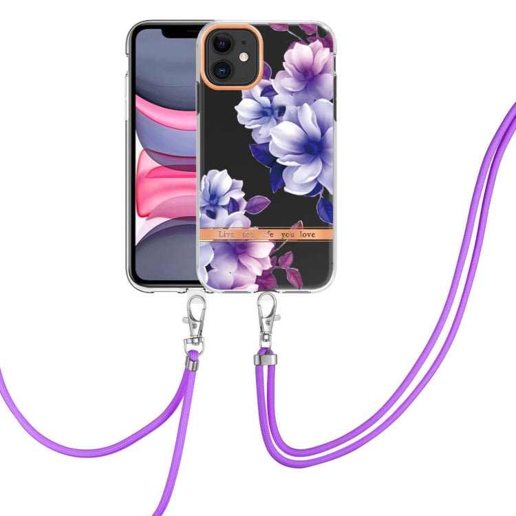 Flowers Series TPU Phone Case with Lanyard, For iPhone 11, For iPhone 11 Pro Max, For iPhone 12 Pro Max, For iPhone 12, For iPhone 13, For iPhone 13 mini, For iPhone 13 Pro, For iPhone 13 Pro Max
