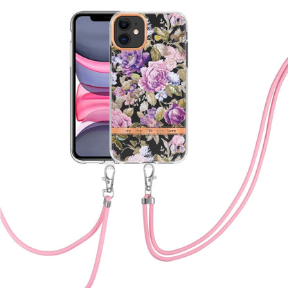 Flowers Series TPU Phone Case with Lanyard, For iPhone 11, For iPhone 11 Pro Max, For iPhone 12 Pro Max, For iPhone 12, For iPhone 13, For iPhone 13 mini, For iPhone 13 Pro, For iPhone 13 Pro Max