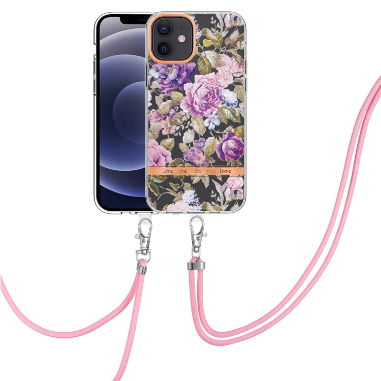 Flowers Series TPU Phone Case with Lanyard, For iPhone 11, For iPhone 11 Pro Max, For iPhone 12 Pro Max, For iPhone 12, For iPhone 13, For iPhone 13 mini, For iPhone 13 Pro, For iPhone 13 Pro Max