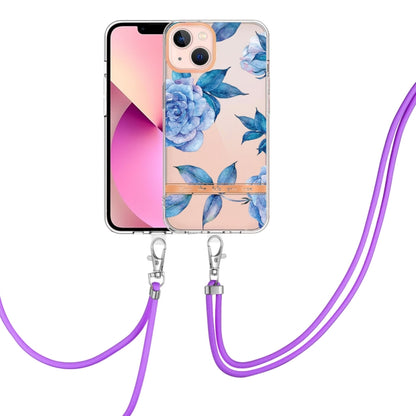 Flowers Series TPU Phone Case with Lanyard, For iPhone 11, For iPhone 11 Pro Max, For iPhone 12 Pro Max, For iPhone 12, For iPhone 13, For iPhone 13 mini, For iPhone 13 Pro, For iPhone 13 Pro Max
