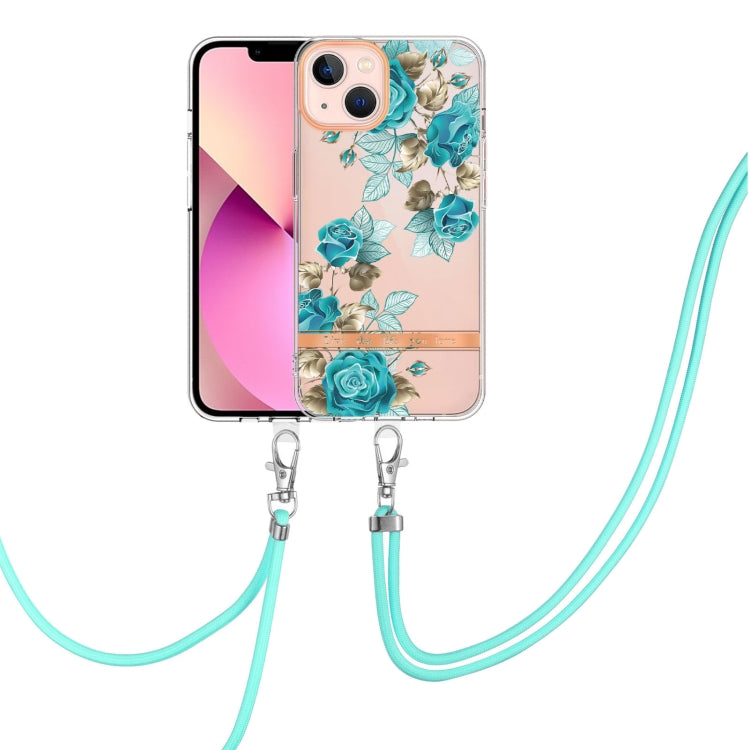 Flowers Series TPU Phone Case with Lanyard, For iPhone 11, For iPhone 11 Pro Max, For iPhone 12 Pro Max, For iPhone 12, For iPhone 13, For iPhone 13 mini, For iPhone 13 Pro, For iPhone 13 Pro Max