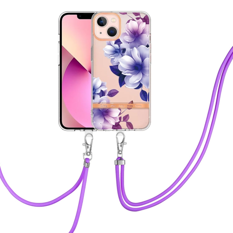 Flowers Series TPU Phone Case with Lanyard, For iPhone 11, For iPhone 11 Pro Max, For iPhone 12 Pro Max, For iPhone 12, For iPhone 13, For iPhone 13 mini, For iPhone 13 Pro, For iPhone 13 Pro Max