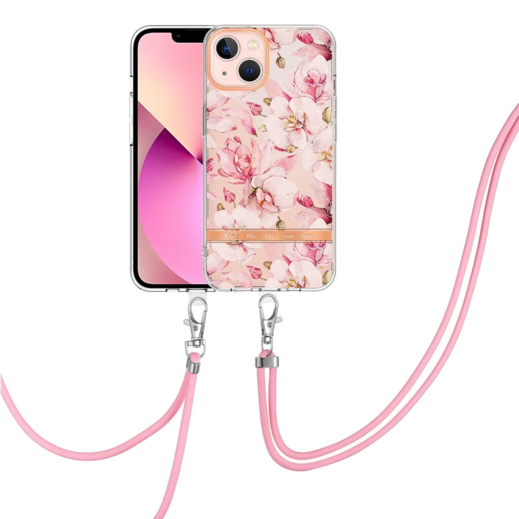 Flowers Series TPU Phone Case with Lanyard, For iPhone 11, For iPhone 11 Pro Max, For iPhone 12 Pro Max, For iPhone 12, For iPhone 13, For iPhone 13 mini, For iPhone 13 Pro, For iPhone 13 Pro Max