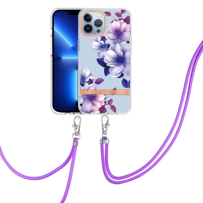 Flowers Series TPU Phone Case with Lanyard, For iPhone 11, For iPhone 11 Pro Max, For iPhone 12 Pro Max, For iPhone 12, For iPhone 13, For iPhone 13 mini, For iPhone 13 Pro, For iPhone 13 Pro Max