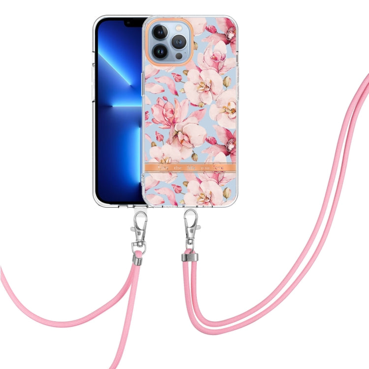 Flowers Series TPU Phone Case with Lanyard, For iPhone 11, For iPhone 11 Pro Max, For iPhone 12 Pro Max, For iPhone 12, For iPhone 13, For iPhone 13 mini, For iPhone 13 Pro, For iPhone 13 Pro Max