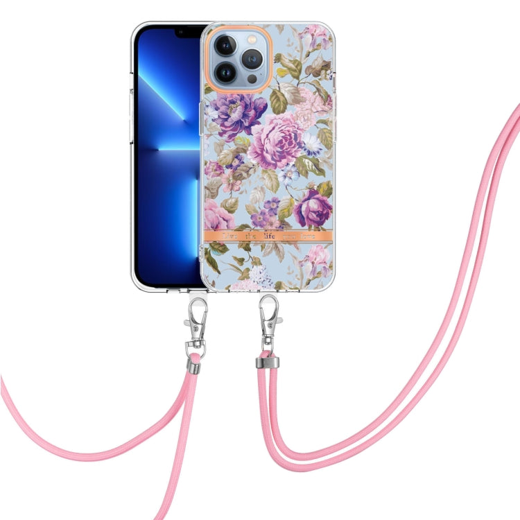 Flowers Series TPU Phone Case with Lanyard, For iPhone 11, For iPhone 11 Pro Max, For iPhone 12 Pro Max, For iPhone 12, For iPhone 13, For iPhone 13 mini, For iPhone 13 Pro, For iPhone 13 Pro Max