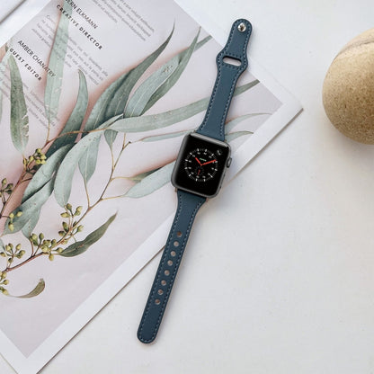 Flat Texture Leather Watchband For Apple Watch Series, 7 41mm / 6&SE&5&4 40mm / 3&2&1 38mm, 7 45mm / 6&SE&5&4 44mm / 3&2&1 42mm