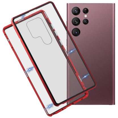 HD Magnetic Metal Tempered Glass Phone Case, For Samsung Galaxy S22 Ultra 5G