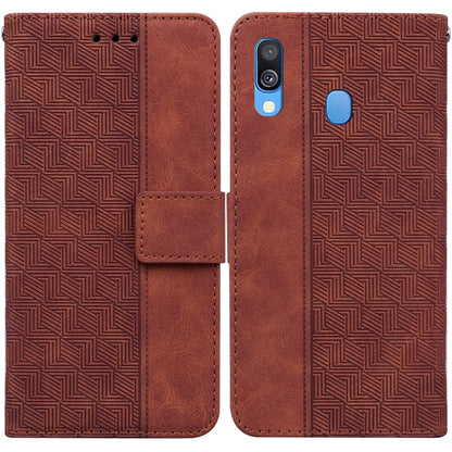 Geometric Embossed Leather Phone Case, For Samsung Galaxy A33 5G, For Samsung Galaxy A40, For Samsung Galaxy A50 / A30s / A50s, For Samsung Galaxy A53 5G, For Samsung Galaxy A70 / A70s, For Samsung Galaxy A73 5G, For Samsung Galaxy M30s / M21          ...