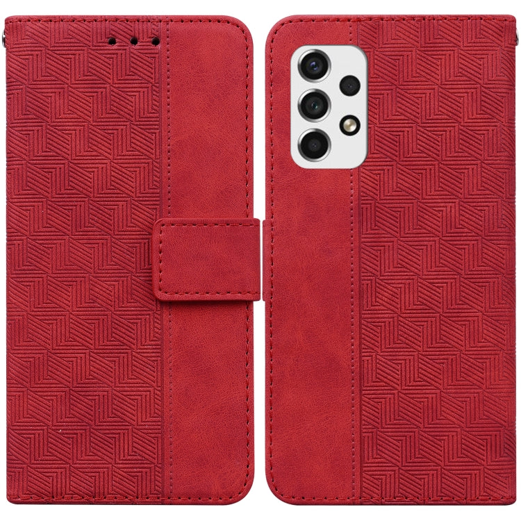 Geometric Embossed Leather Phone Case, For Samsung Galaxy A33 5G, For Samsung Galaxy A40, For Samsung Galaxy A50 / A30s / A50s, For Samsung Galaxy A53 5G, For Samsung Galaxy A70 / A70s, For Samsung Galaxy A73 5G, For Samsung Galaxy M30s / M21          ...