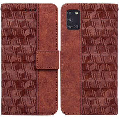 Geometric Embossed Leather Phone Case, For Samsung Galaxy A12 5G, For Samsung Galaxy A21s, For Samsung Galaxy A22 4G, For Samsung Galaxy A31, For Samsung Galaxy A32 4G, For Samsung Galaxy A32 5G, For Samsung Galaxy A42 5G, For Samsung Galaxy F22 4G