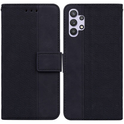 Geometric Embossed Leather Phone Case, For Samsung Galaxy A12 5G, For Samsung Galaxy A21s, For Samsung Galaxy A22 4G, For Samsung Galaxy A31, For Samsung Galaxy A32 4G, For Samsung Galaxy A32 5G, For Samsung Galaxy A42 5G, For Samsung Galaxy F22 4G