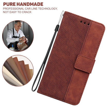 Geometric Embossed Leather Phone Case, For Samsung Galaxy M32 4G Indian / International Version