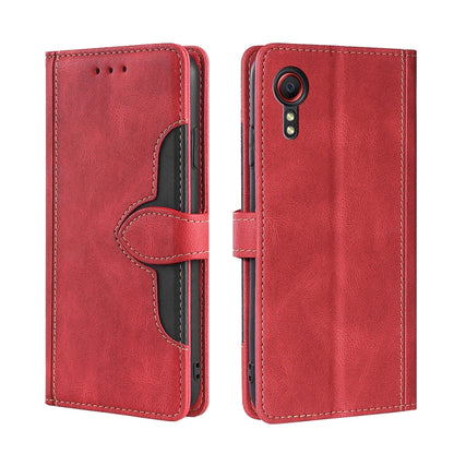 Skin Feel Straw Hat Magnetic Buckle Leather Phone Case, For Samsung Galaxy S21 FE, For Samsung Galaxy Xcover 5
