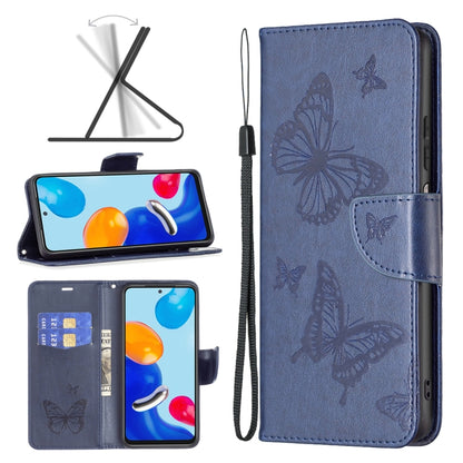 Two Butterflies Embossing Leather Phone Case, For Xiaomi Redmi Note 11 Global, For Samsung Galaxy A23 5G