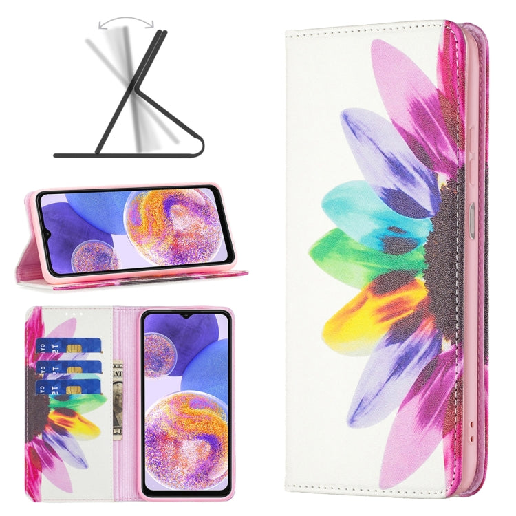 Invisible Magnetic Painted Leather Phone Case, For Samsung Galaxy A23 5G