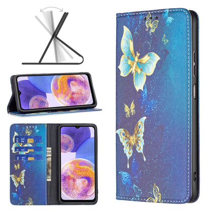 Invisible Magnetic Painted Leather Phone Case, For Samsung Galaxy A23 5G
