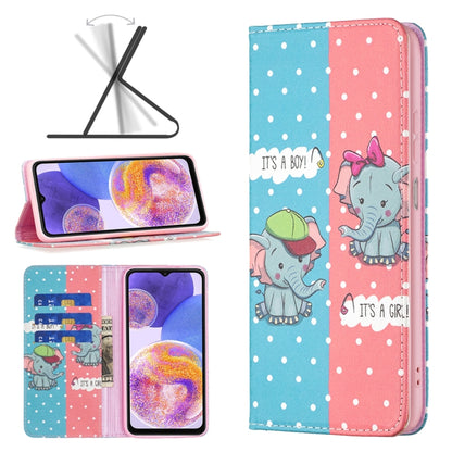 Invisible Magnetic Painted Leather Phone Case, For Samsung Galaxy A23 5G