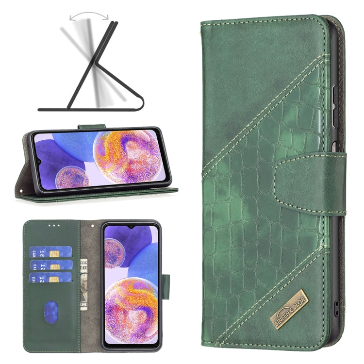 Matching Color Crocodile Texture Leather Phone Case, For Samsung Galaxy A23 5G