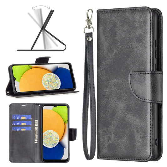 Lambskin Texture Pure Color Flip Leather Phone Case, For Samsung Galaxy A03 166mm