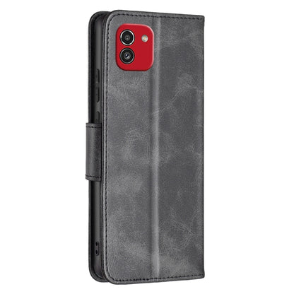Lambskin Texture Pure Color Flip Leather Phone Case, For Samsung Galaxy A03 166mm