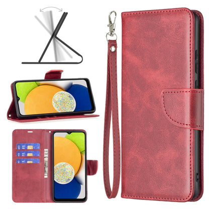 Lambskin Texture Pure Color Flip Leather Phone Case, For Samsung Galaxy A03 166mm