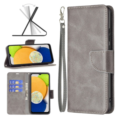 Lambskin Texture Pure Color Flip Leather Phone Case, For Samsung Galaxy A03 166mm
