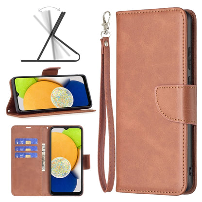 Lambskin Texture Pure Color Flip Leather Phone Case, For Samsung Galaxy A03 166mm