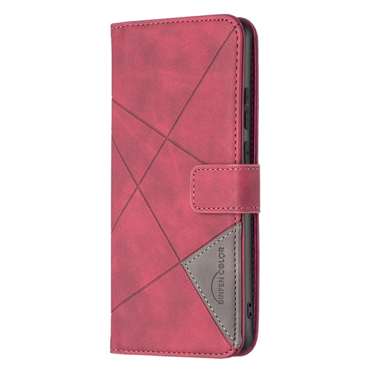 BF05 Magnetic Buckle Rhombus Texture Leather Phone Case, For Samsung Galaxy A03 166mm