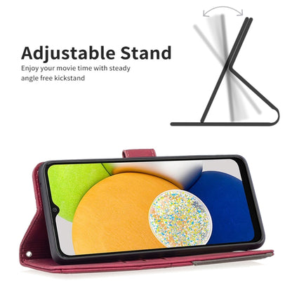BF05 Magnetic Buckle Rhombus Texture Leather Phone Case, For Samsung Galaxy A03 166mm