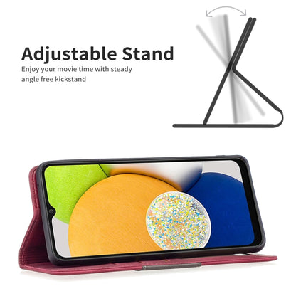 BF10 Color Block Magnetic Flip Leather Phone Case, For Samsung Galaxy A03 166mm