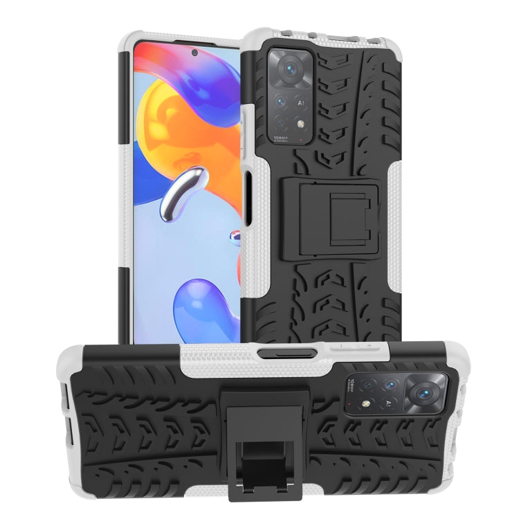 Tire Texture Shockproof TPU+PC Phone Case with Holder, For OnePlus Nord N20 5G, For Samsung Galaxy A73 5G, For Samsung Galaxy A23, For Xiaomi Redmi Note 11S 4G International Version, For Xiaomi Redmi Note 11 Pro 5G International Version