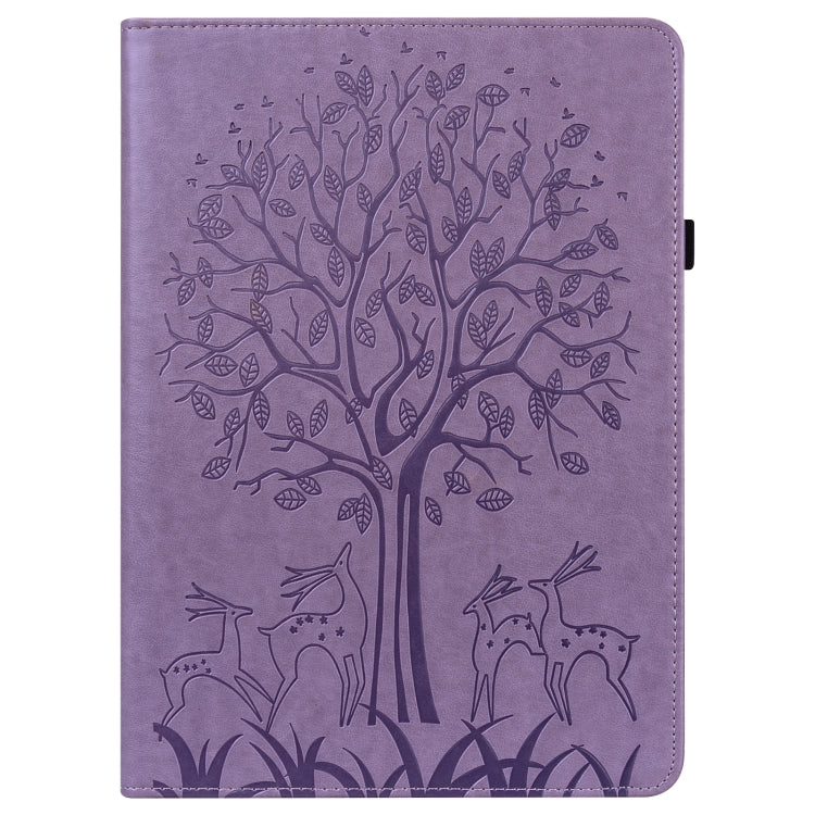 Tree & Deer Pattern Pressed Printing Leather Tablet Case, For OPPO Pad 11 inch, For OPPO Realme Pad 10.4 inch, For Huawei MatePad T 10s 10.1 inch / T 10 9.7 inch, For Lenovo Legion Y700, For iPad mini 6 2021 / mini 2024                                 ...