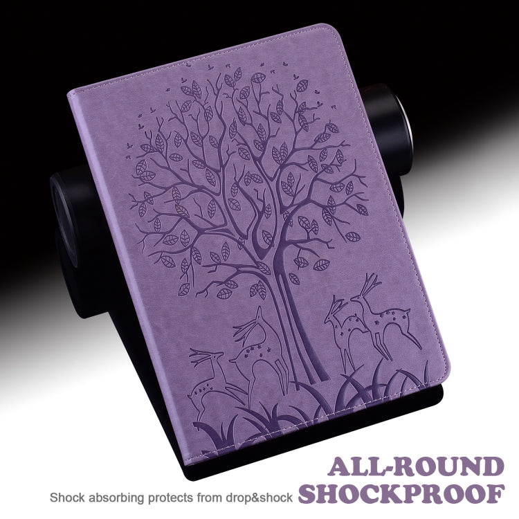Tree & Deer Pattern Pressed Printing Leather Tablet Case, For OPPO Pad 11 inch, For OPPO Realme Pad 10.4 inch, For Huawei MatePad T 10s 10.1 inch / T 10 9.7 inch, For Lenovo Legion Y700, For iPad mini 6 2021 / mini 2024                                 ...