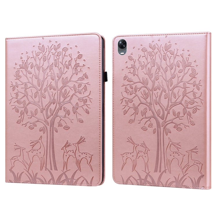 Tree & Deer Pattern Pressed Printing Leather Tablet Case, For OPPO Pad 11 inch, For OPPO Realme Pad 10.4 inch, For Huawei MatePad T 10s 10.1 inch / T 10 9.7 inch, For Lenovo Legion Y700, For iPad mini 6 2021 / mini 2024                                 ...