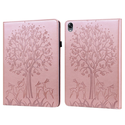 Tree & Deer Pattern Pressed Printing Leather Tablet Case, For OPPO Pad 11 inch, For OPPO Realme Pad 10.4 inch, For Huawei MatePad T 10s 10.1 inch / T 10 9.7 inch, For Lenovo Legion Y700, For iPad mini 6 2021 / mini 2024                                 ...