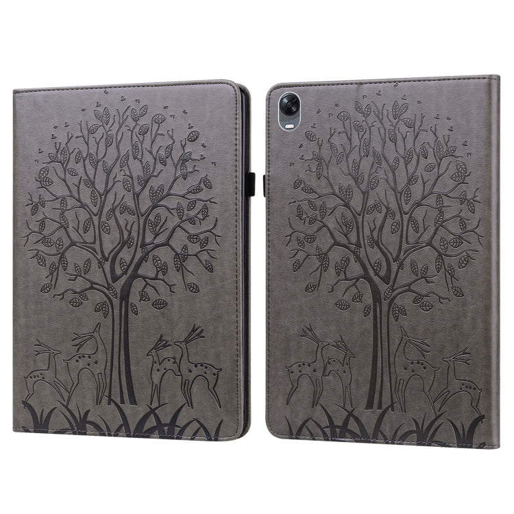 Tree & Deer Pattern Pressed Printing Leather Tablet Case, For OPPO Pad 11 inch, For OPPO Realme Pad 10.4 inch, For Huawei MatePad T 10s 10.1 inch / T 10 9.7 inch, For Lenovo Legion Y700, For iPad mini 6 2021 / mini 2024                                 ...